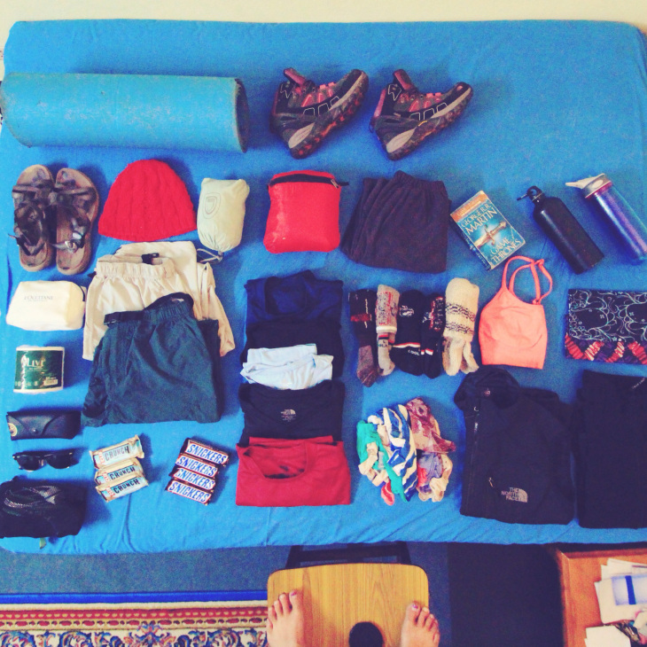 flatlay packing picture