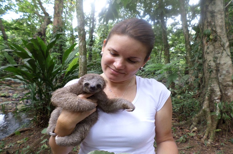adriana with baby sloth resized