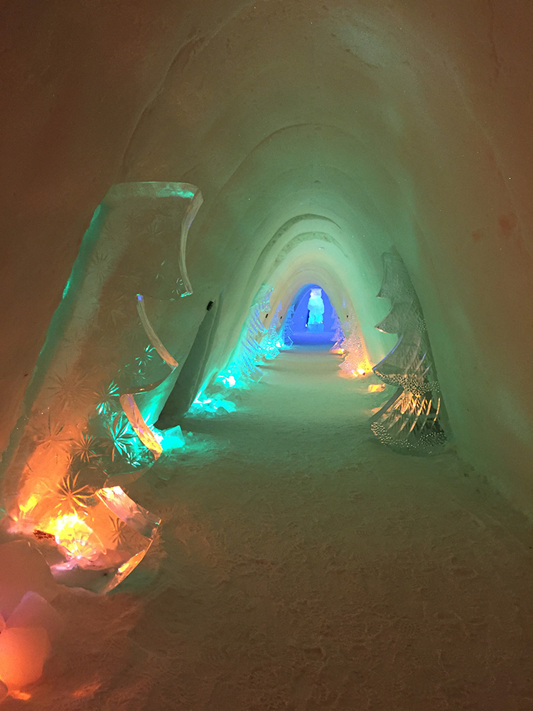A surreal ice tunnel.