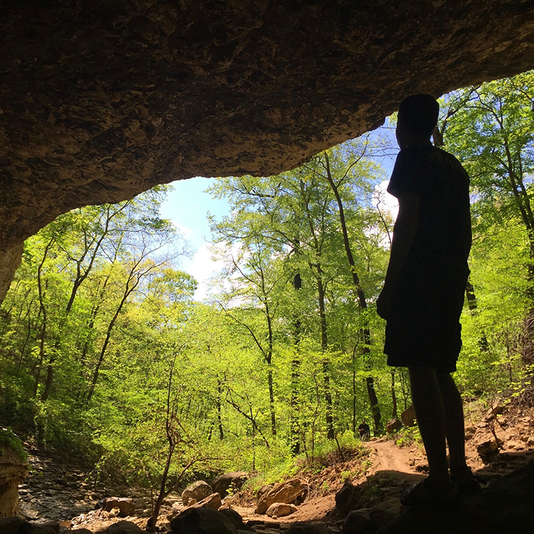 Owen-hiking-cave