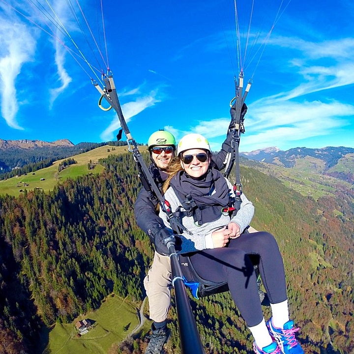 Paragliding in Interlaken, Switzerland. 