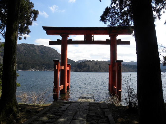 Torii gate at the Hakone Shrine