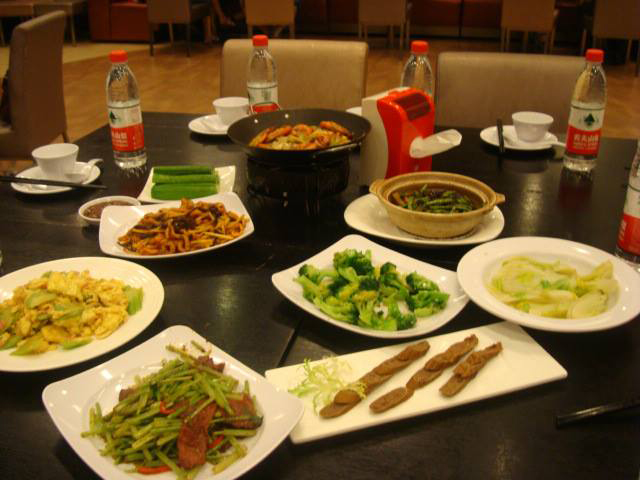 table of chinese food
