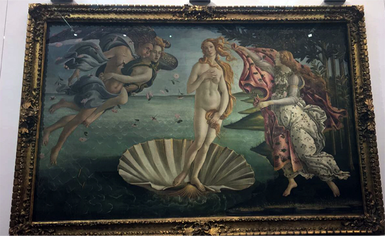 Botticelli’s Birth of Venus in the Uffizi Art Gallery.