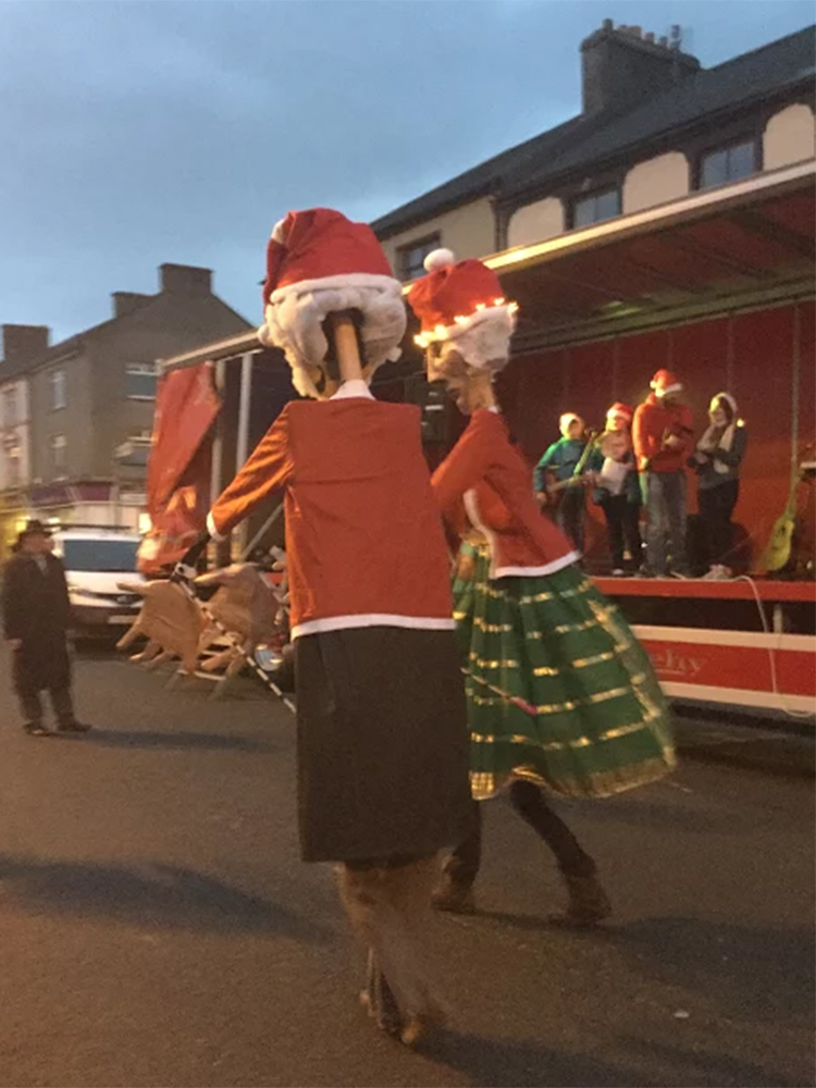 Festive holiday costumes in Ireland.