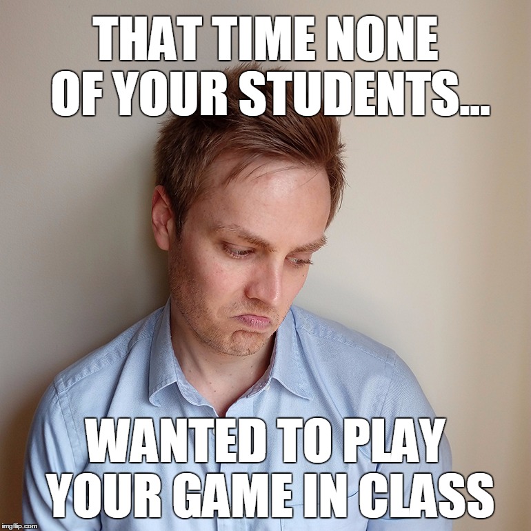 A teacher looking sad.