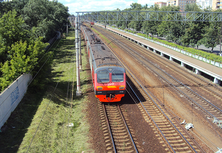 The electric train in Russia.