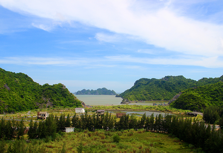 The landscape around Cat Ba, Vietnam.