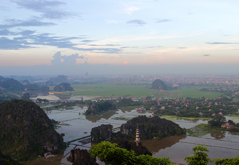 Looking out over Ninh Binh, Vietnam.