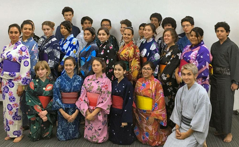 Teen Summer Language Camp in Japan group photo.