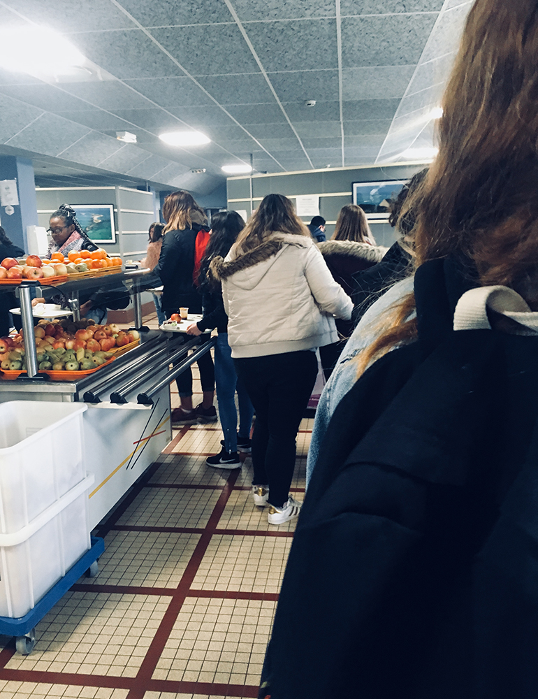 In line for lunch in France
