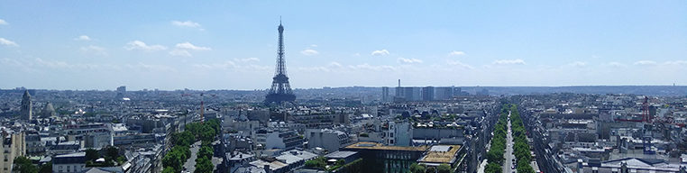 Paris view from the Arc De Triomphe.