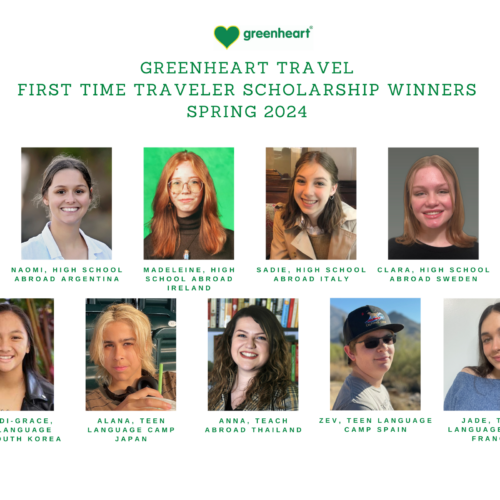 Greenheart’s First Time Traveler Scholarship Winners for Spring 2024!